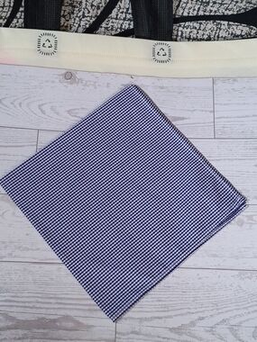 Lauren Ralph Lauren Navy Blue & White Micro-Check Pocket Square 13X13 New